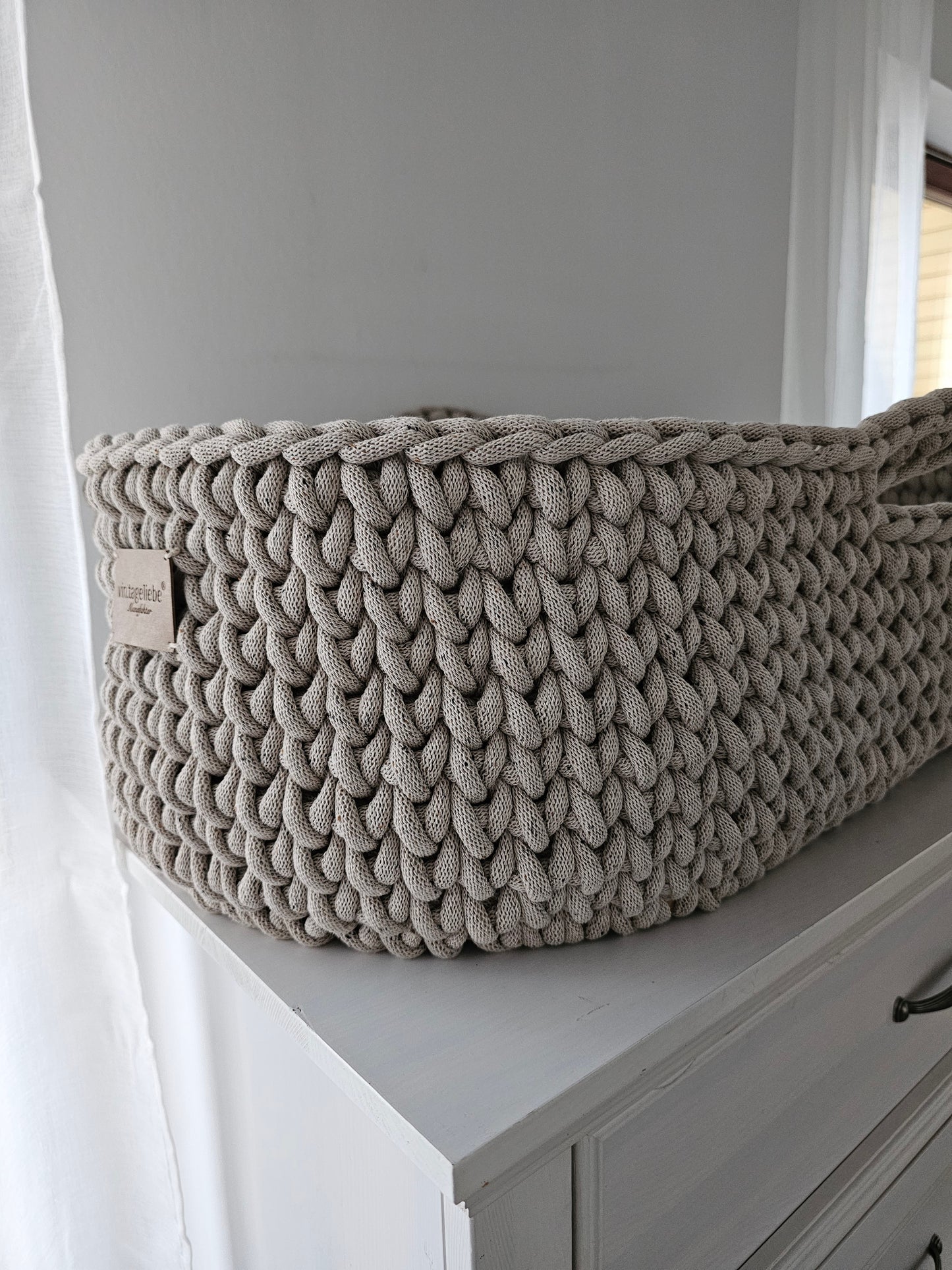 Vintageliebe® Moseskorb beige meliert