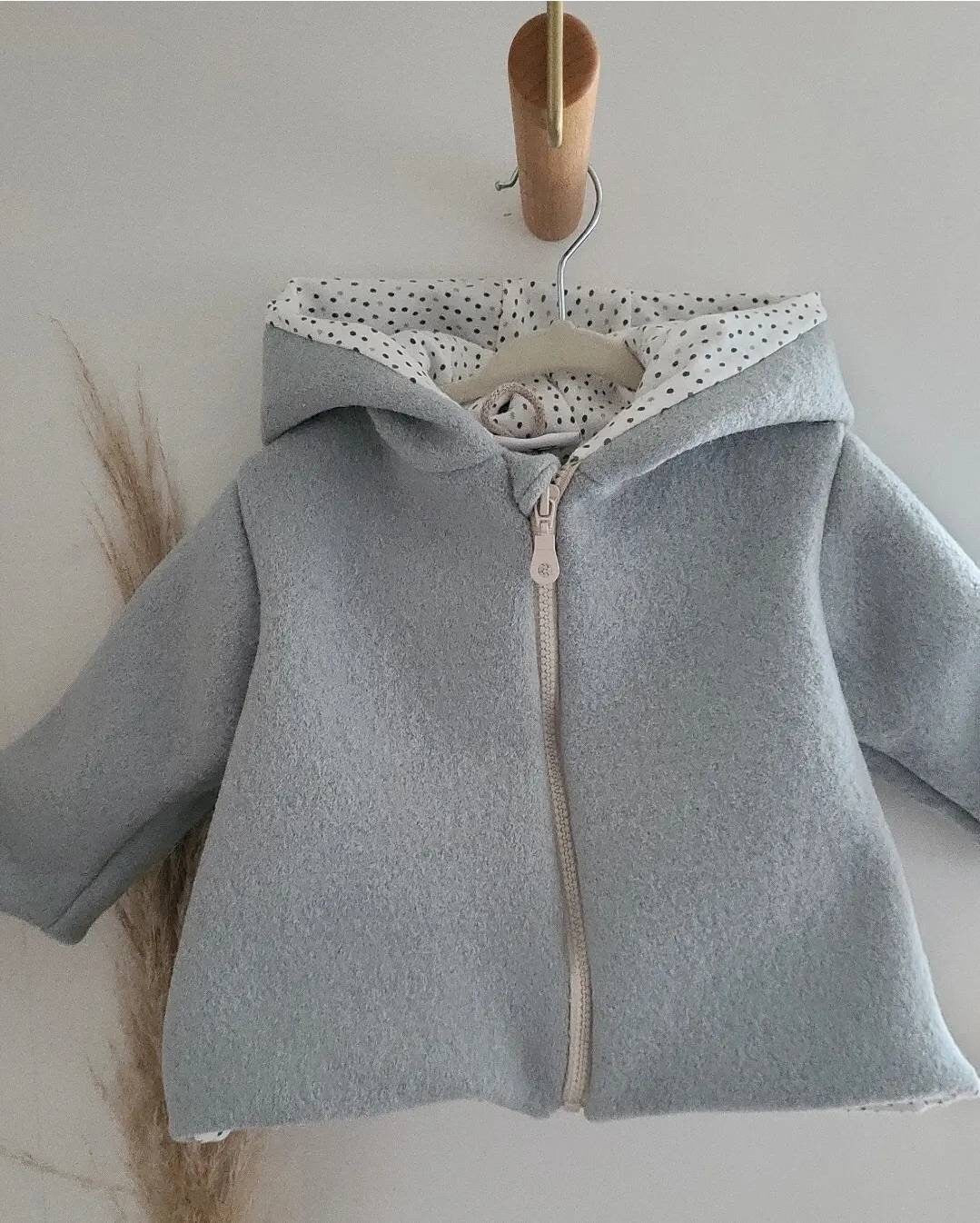 Wollwalk Jacke mit Kapuze Winterjacke