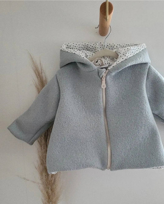 Wollwalk Jacke mit Kapuze Winterjacke