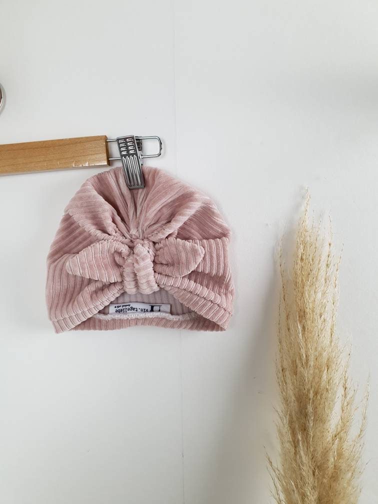 Turban Plüschcord rosa