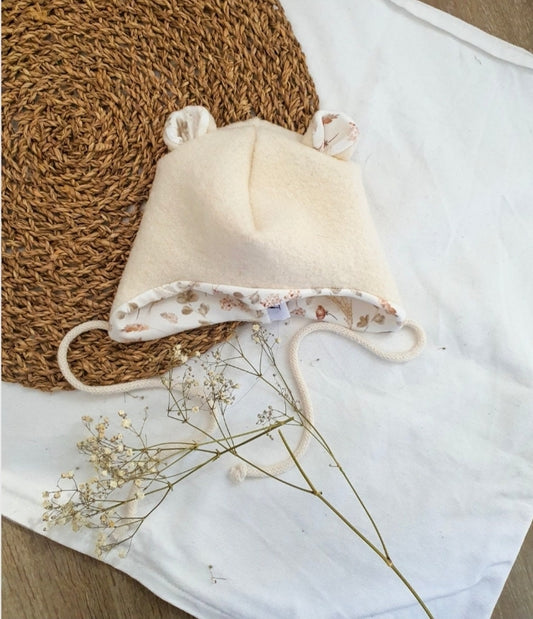 Vintageliebe® Wollwalk Bärenmütze creme